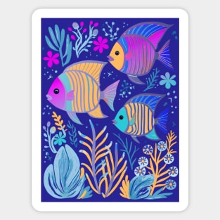 Fish Life Oceanography Tropical Snorkeling Island Sea Diving Sticker